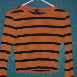 Forever 21 striped long sleeve crop